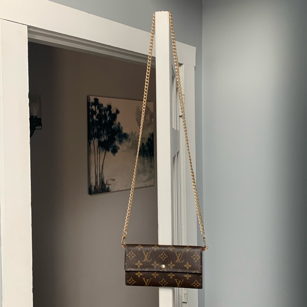 Louis Vuitton Tan Monogram Crossbody Bag with Long Strap